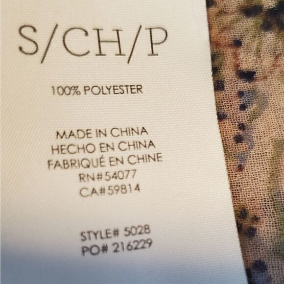 CAbi Pink Floral Sienna Chiffon Peasant Bl… - Picture 5 of 5